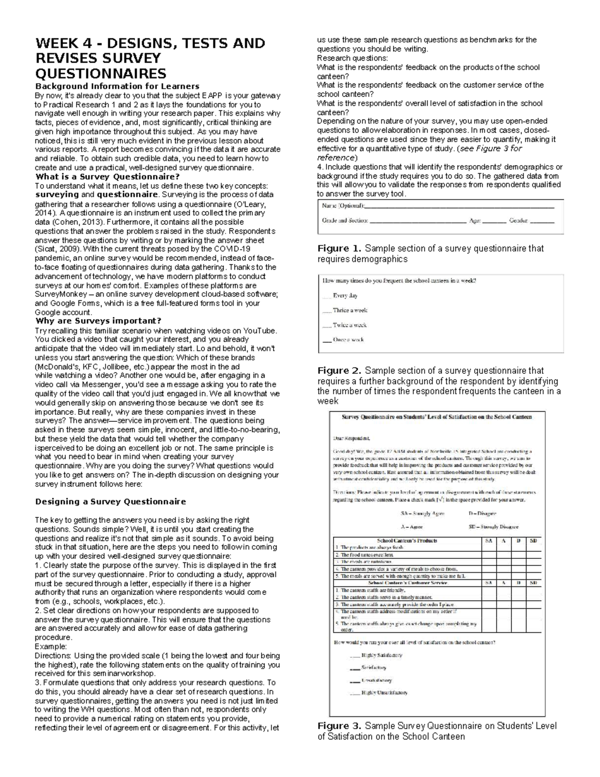 EAPP LAS: Week 4 - Designing, Testing, and Revising Survey ...
