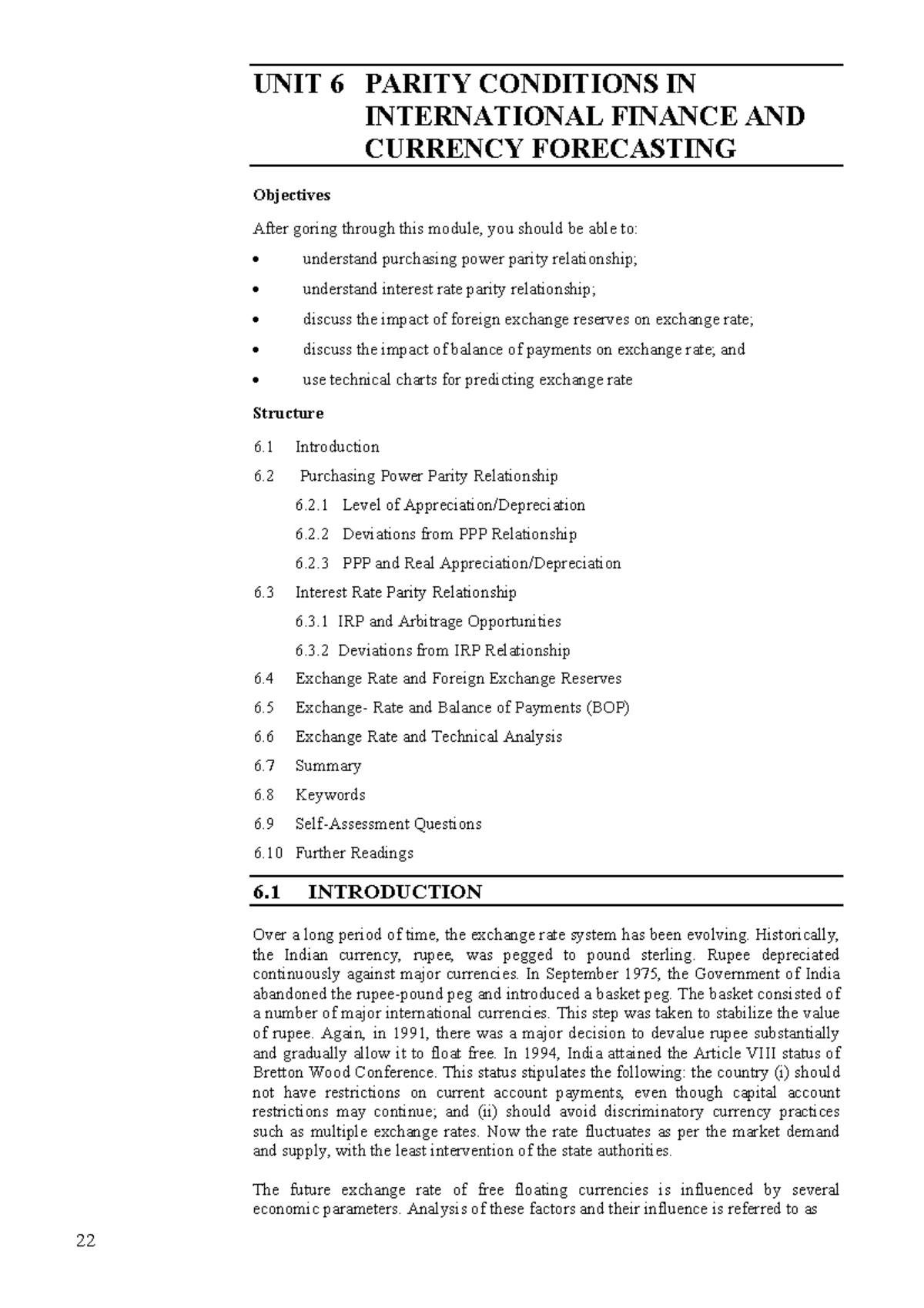 Parity conditions in International Finance and currency forecasting ...