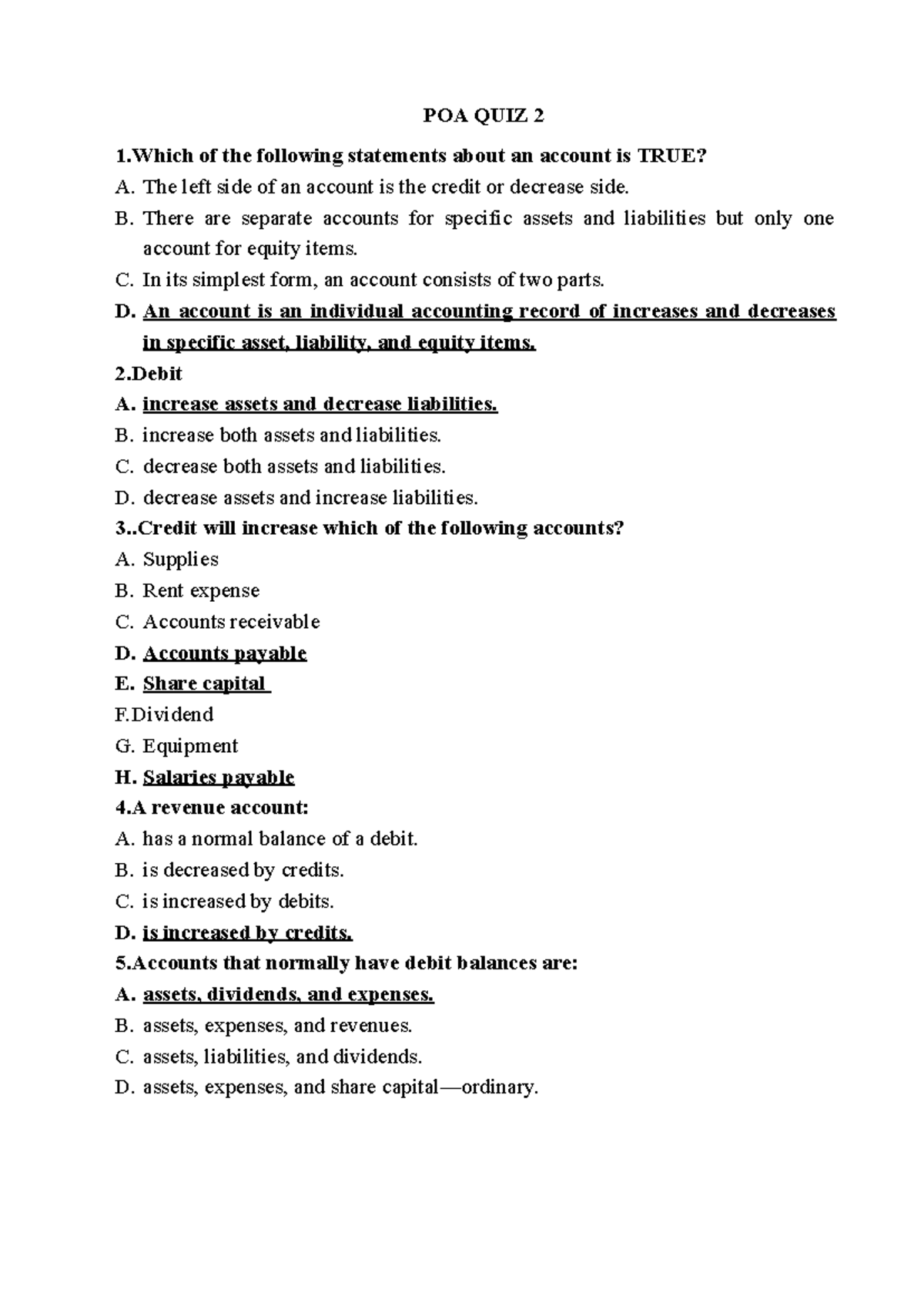 POA Quiz 2 - Key Concepts & Sample Questions Review - Studocu