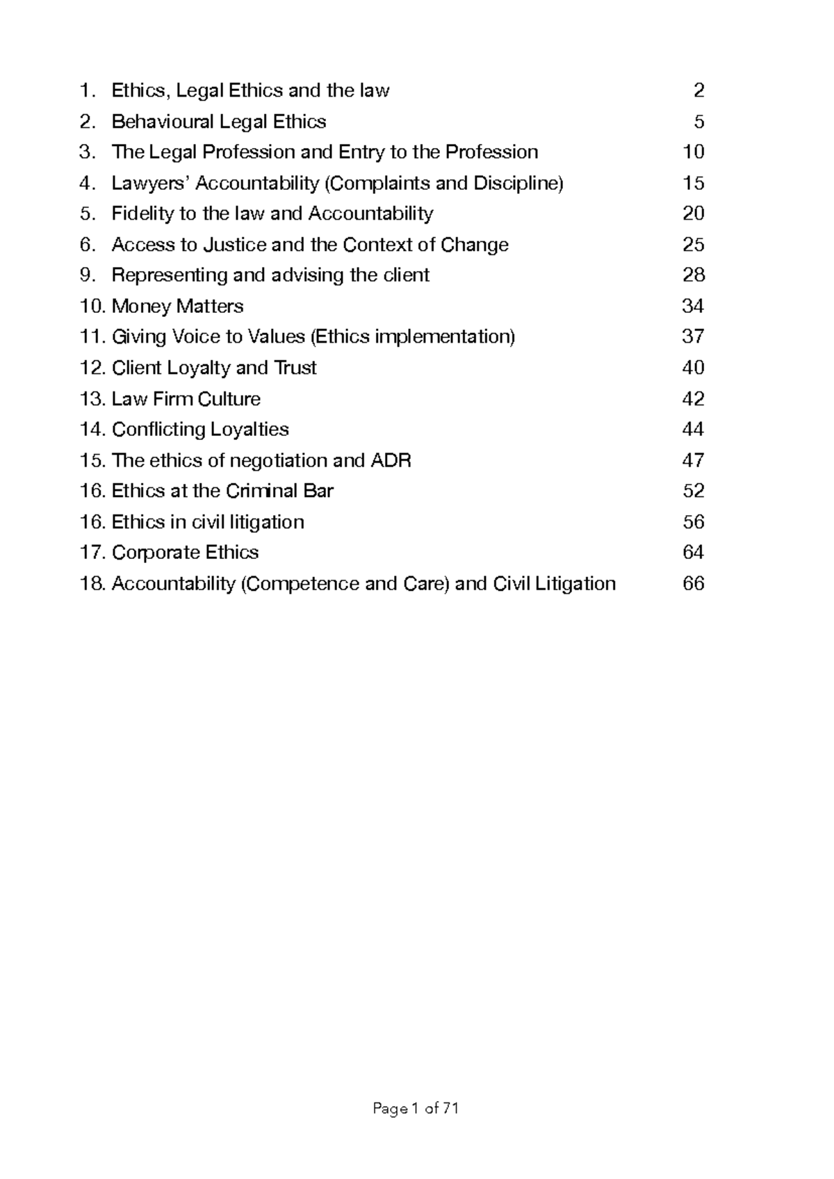Ethics Final Notes - Key Concepts and Legal Profession Insights - Studocu