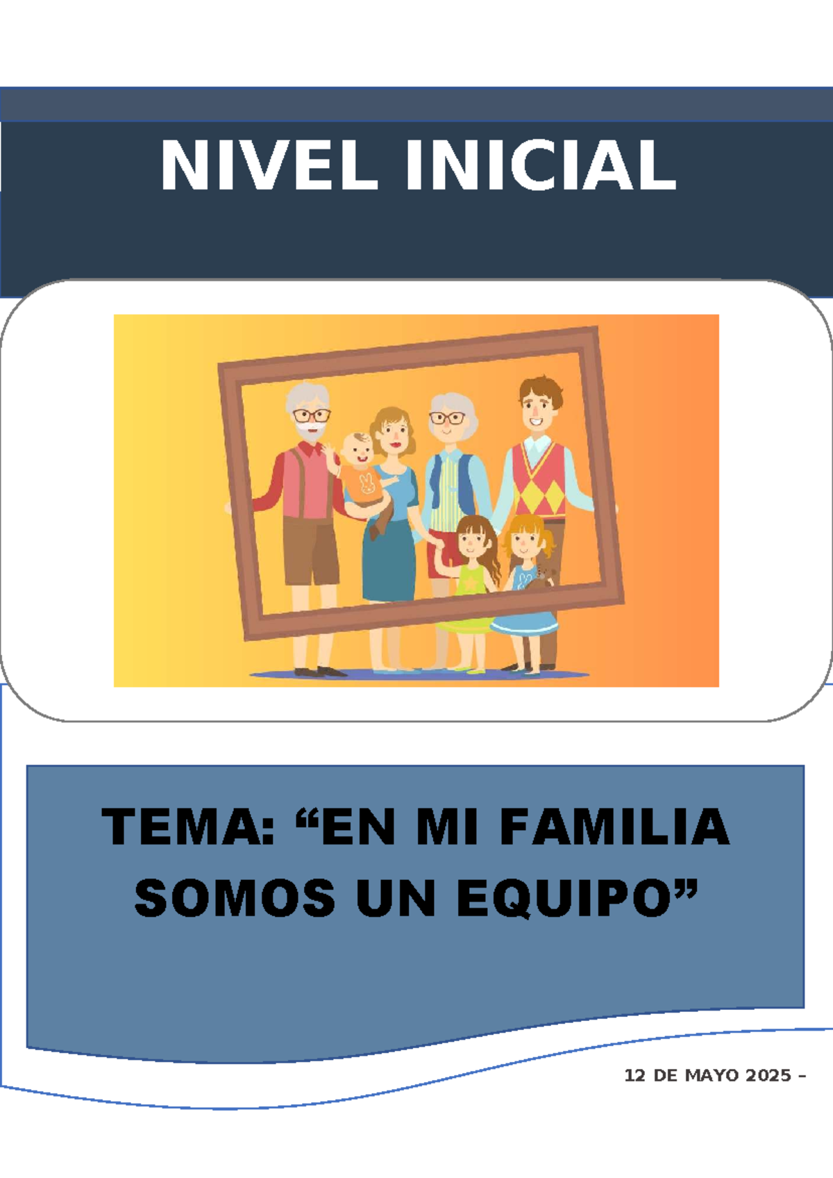 INICIAL 1: Mi Familia - Proyecto de Aprendizaje 12 de Mayo 2025 - Studocu