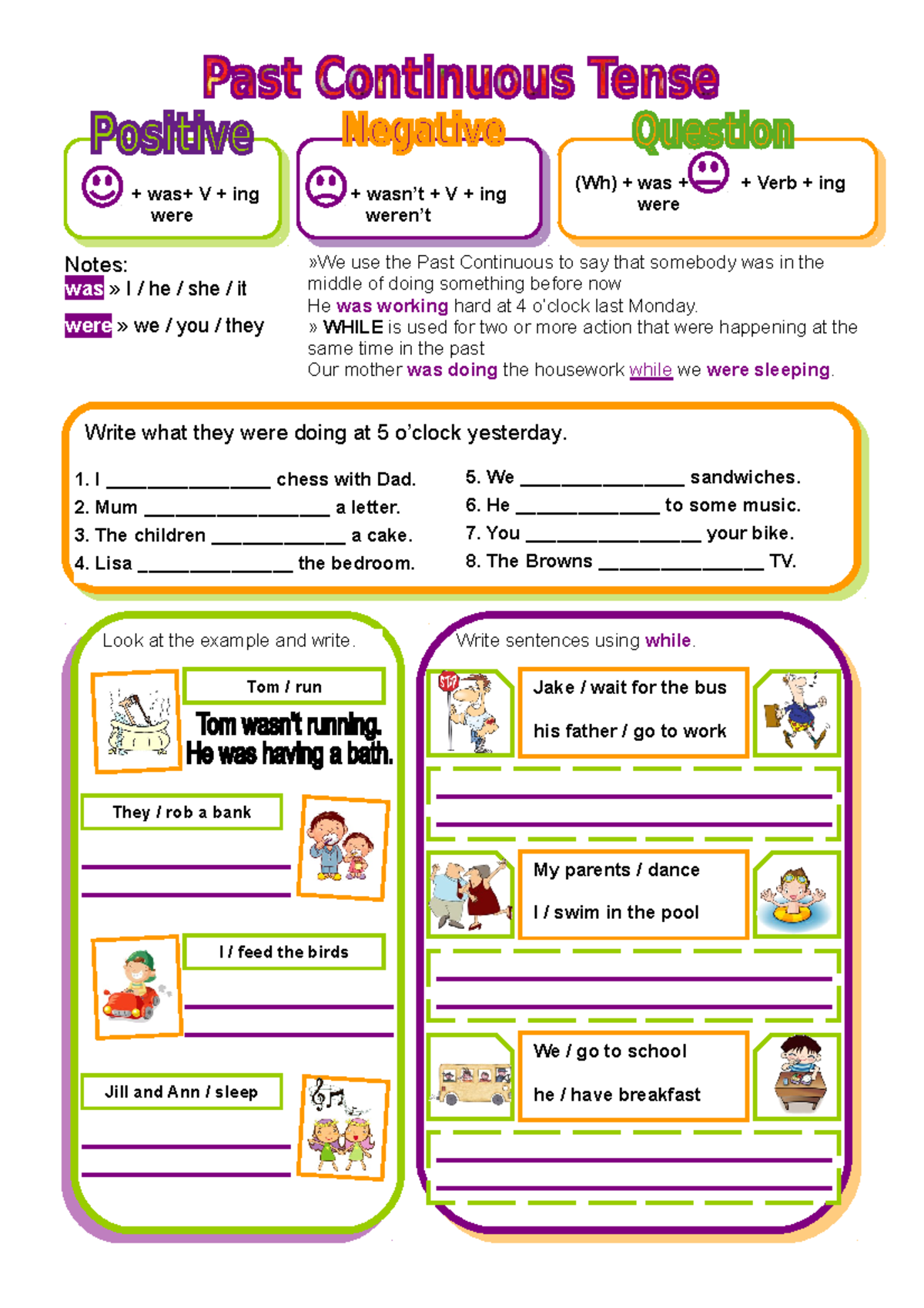 253529496 Past Continuous Tense Notes and Examples - Studocu