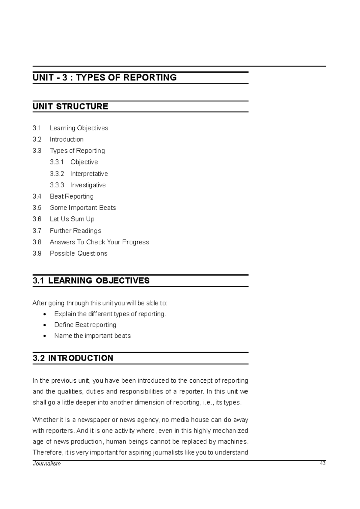 Types of Reporting Notes for Sem 3 Journalism - Studocu
