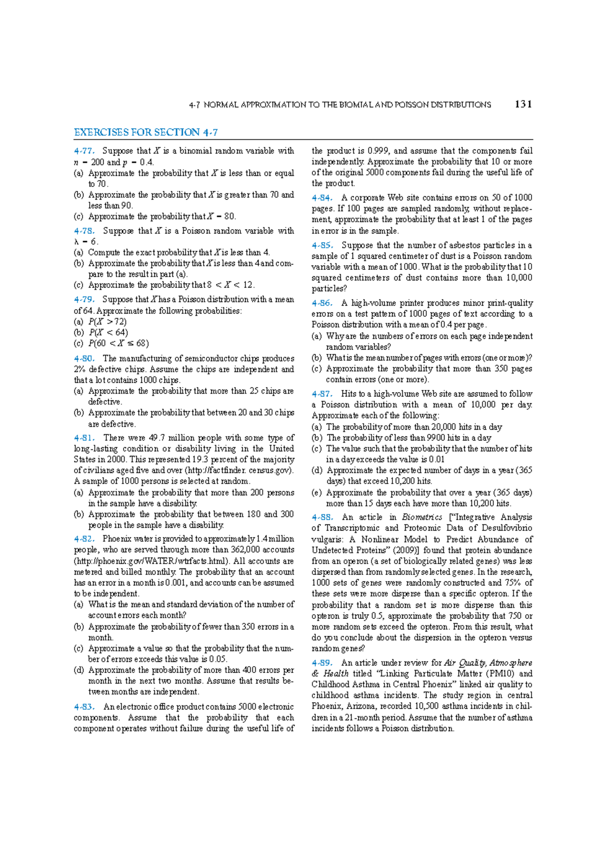 Normal Approximation to Binomial & Poisson Distributions Exercises ...