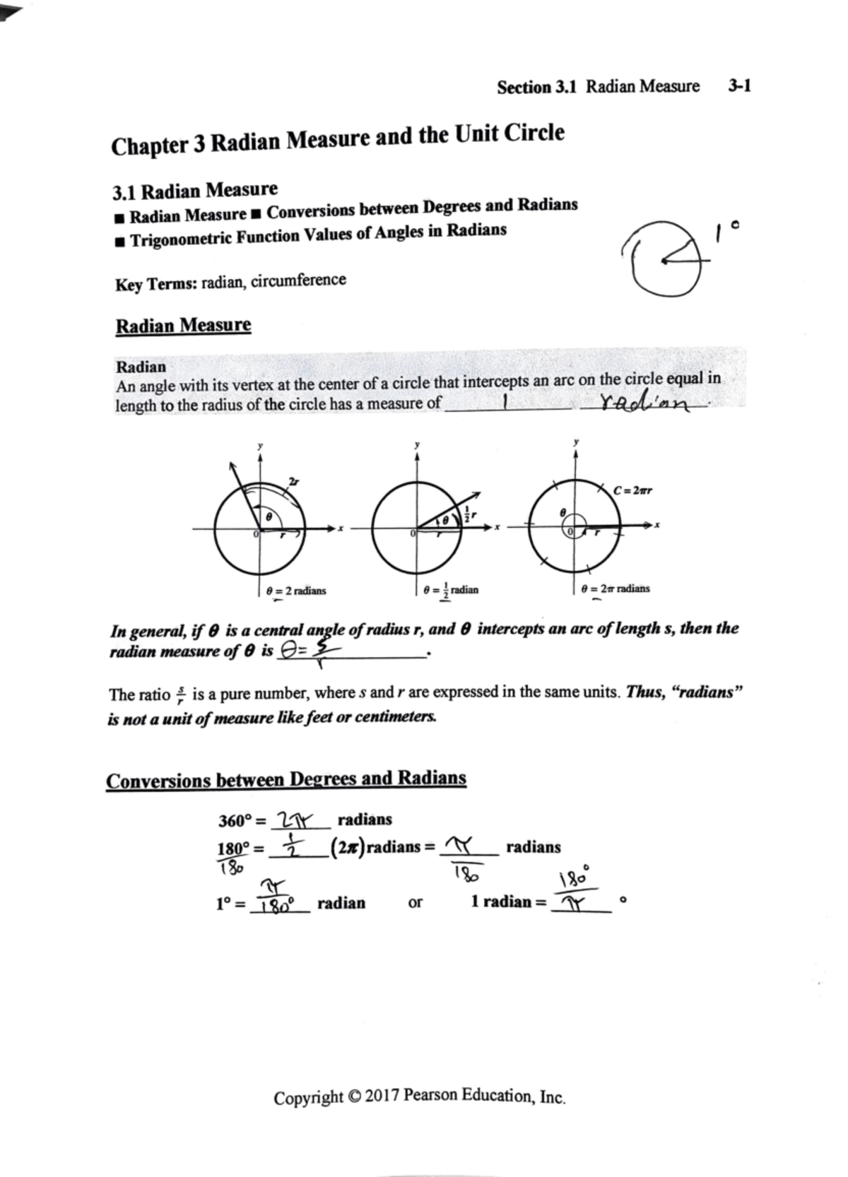 Chemistry 305 Lecture Notes - Chapter 3: Radian Measure & Unit Circle ...
