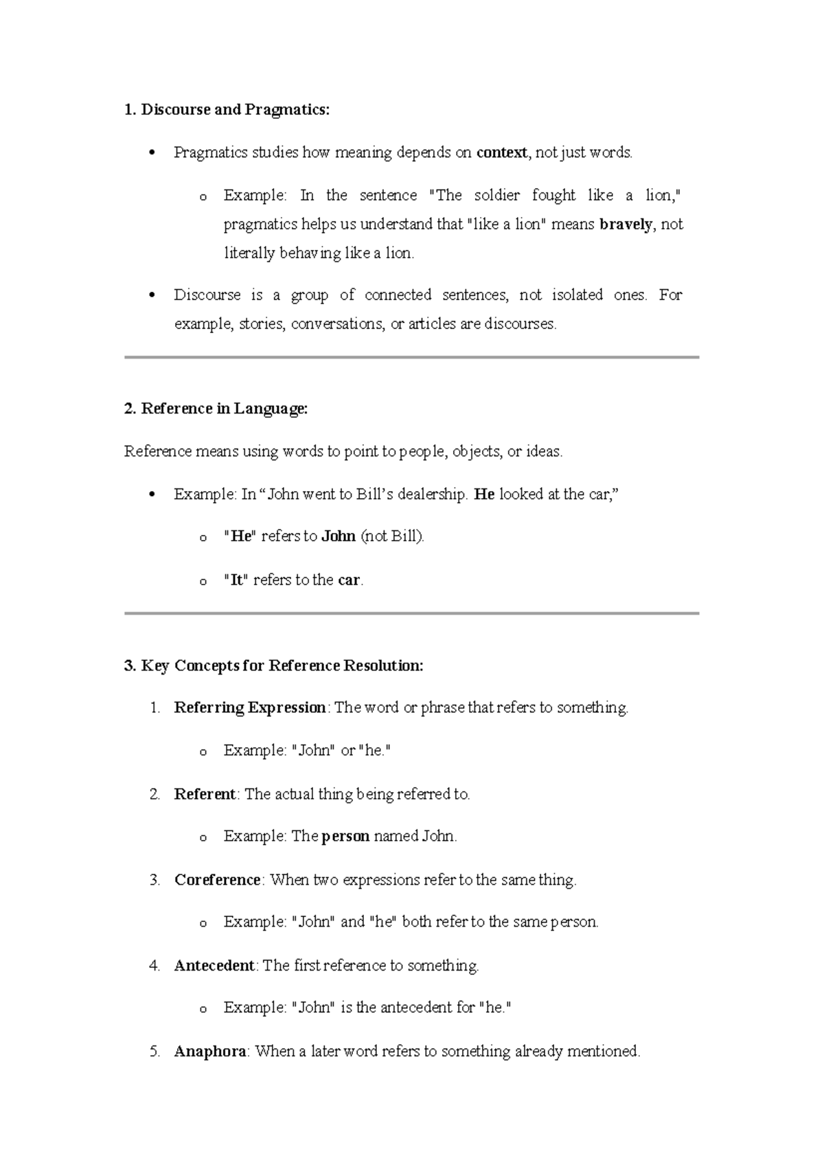 NLP Lab Notes: Discourse, Pragmatics & Reference Resolution Concepts ...