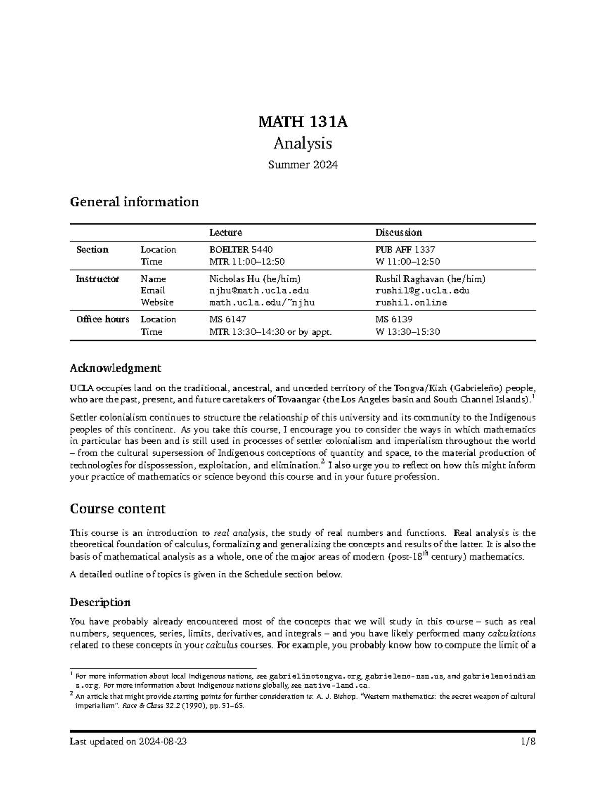 Math-131a-2024u-syllabus - MATH 131A Analysis Summer 2024 General ...