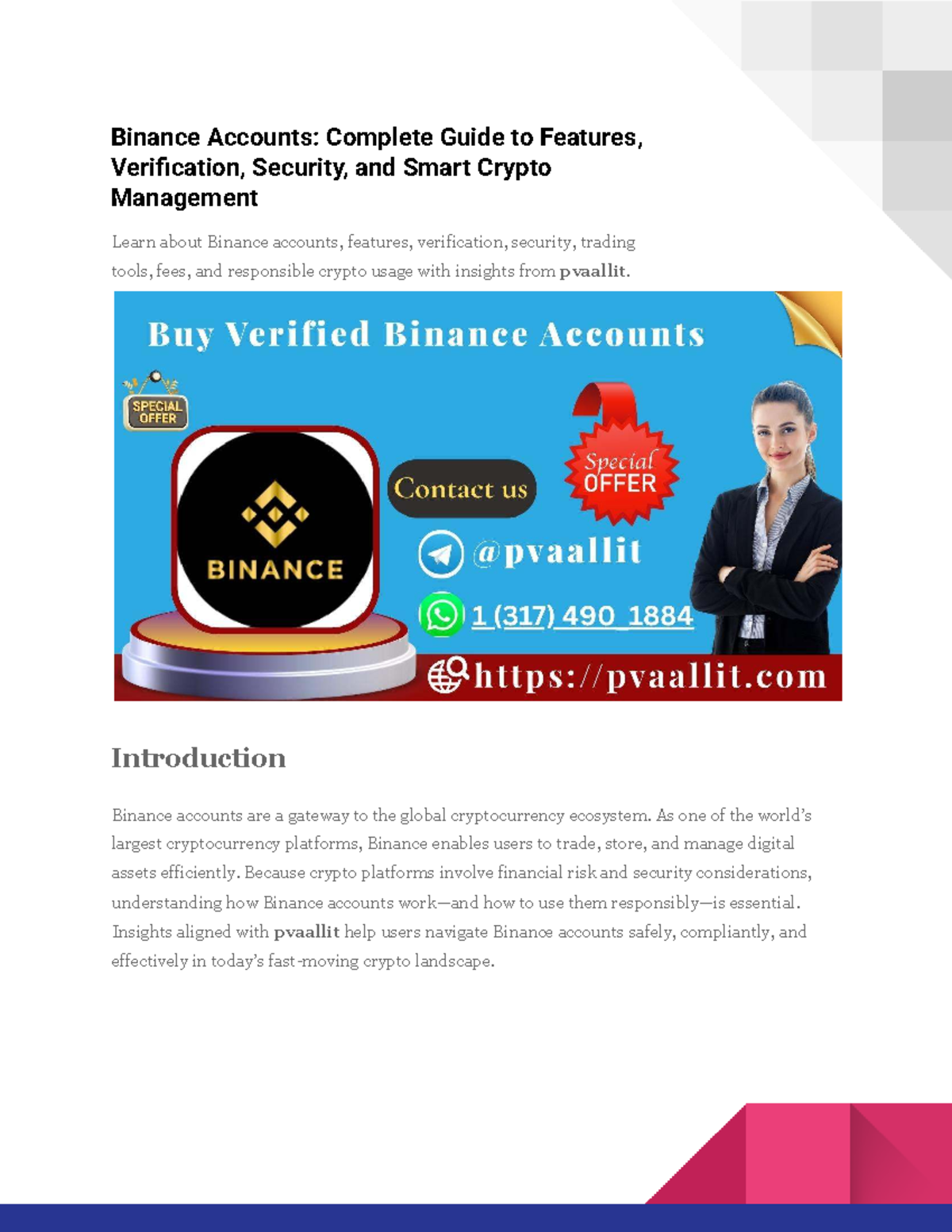 Binance Accounts: 5 Safe Methods for Verified Purchases - Studocu