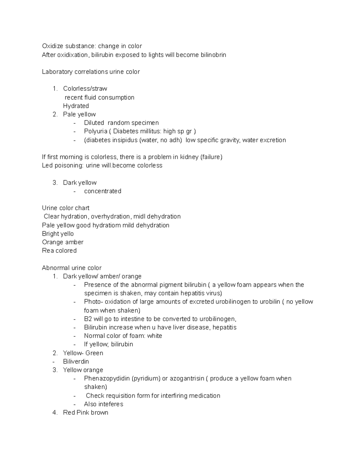 PHYS 301 - Urine Analysis: Color, Clarity, and Specific Gravity Notes ...