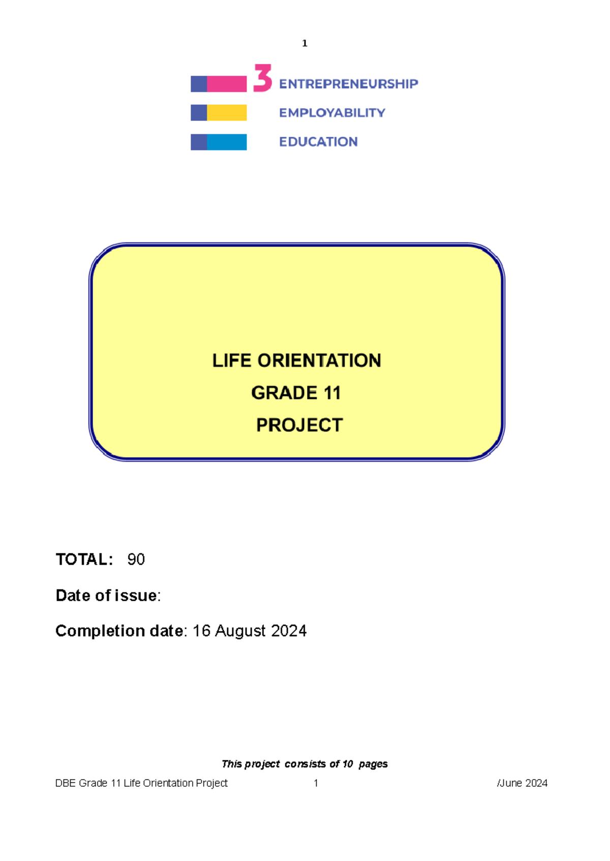 Final Project on Youth Risk Behaviors: DBE Gr-11 Life Orientation - Studocu