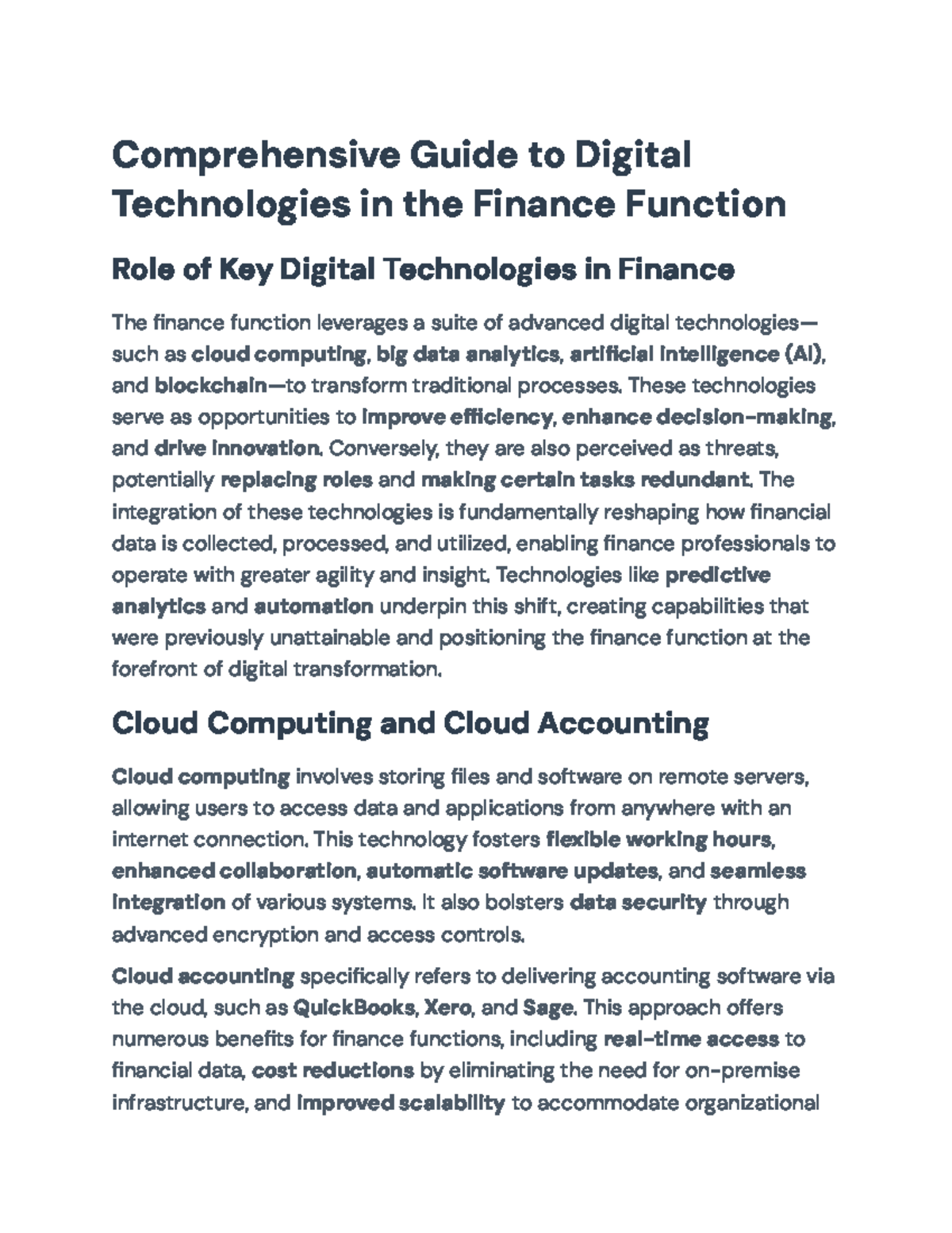 Comprehensive Overview of Digital Technologies in Finance Function ...