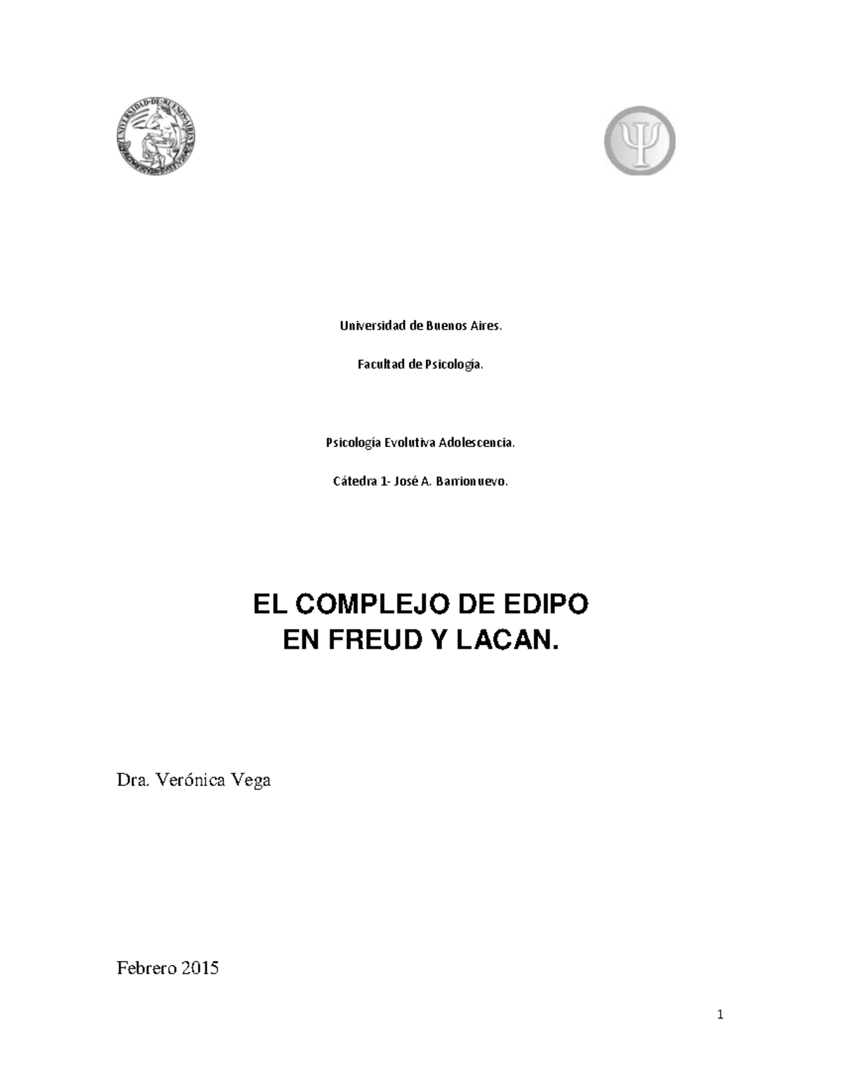 El Complejo de Edipo en Freud y Lacan: Un Análisis Comparativo - Studocu
