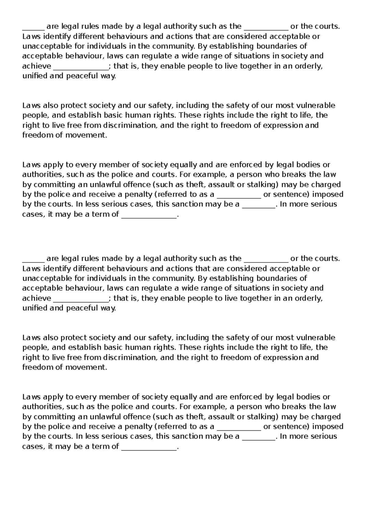 Legal Studies Unit 1: Key Terms and Concepts Overview - Studocu