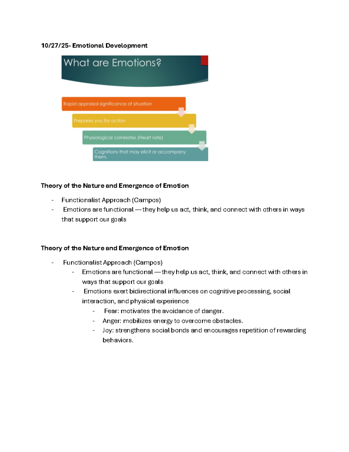 Emotional Development: Theories and Regulation Strategies - Studocu