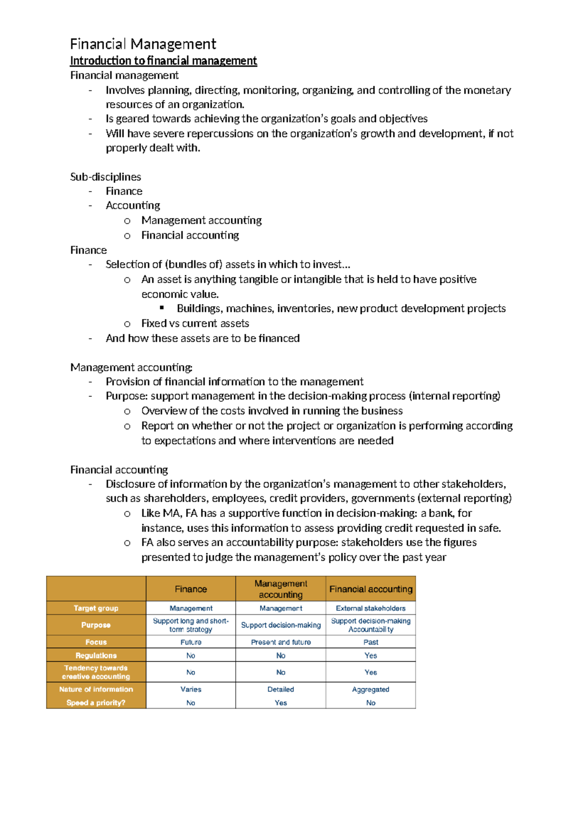 FM1: Comprehensive Lecture Notes on Financial Management Concepts ...