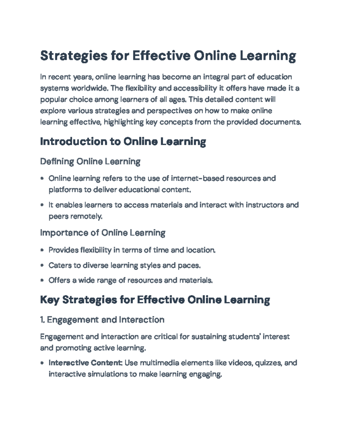 Strategies for Effective Online Learning: Key Concepts and Applications ...