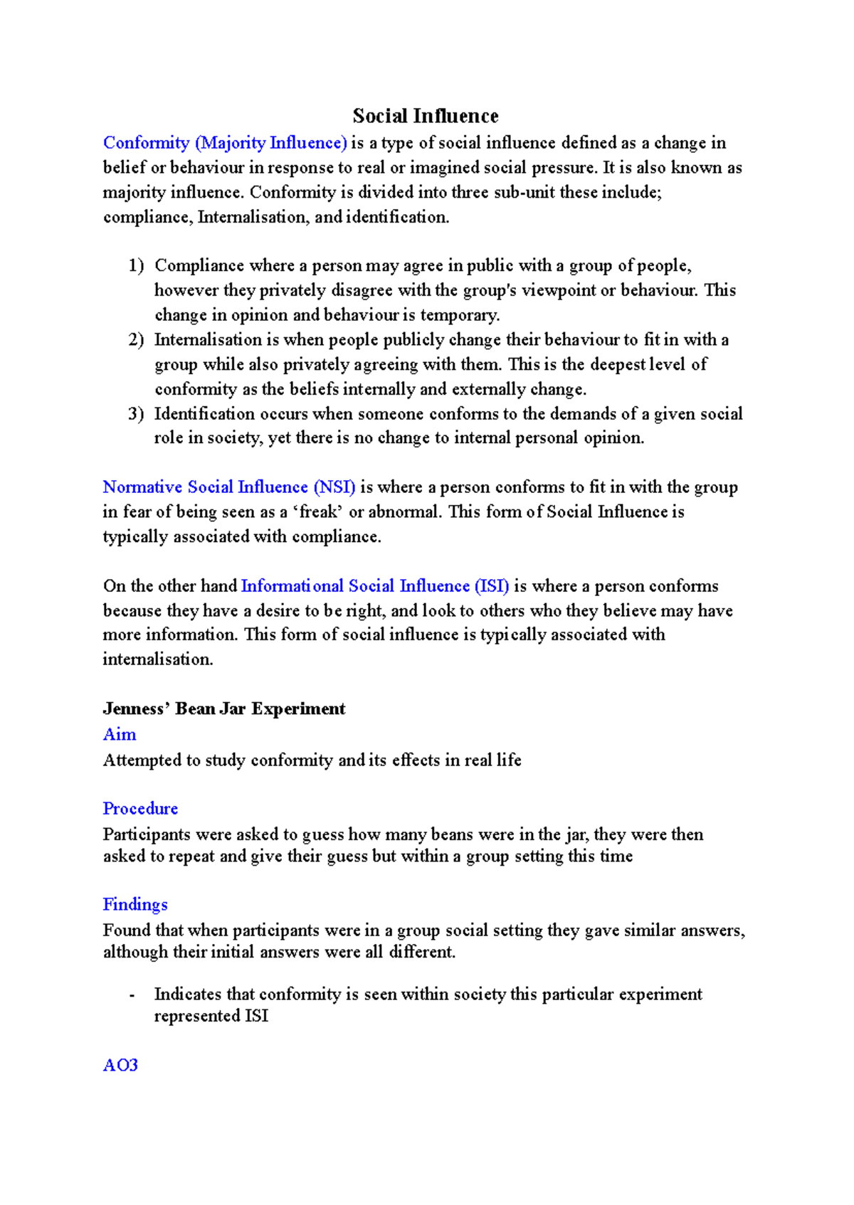 Social Influence Overview: Key Concepts and Experiments - Studocu