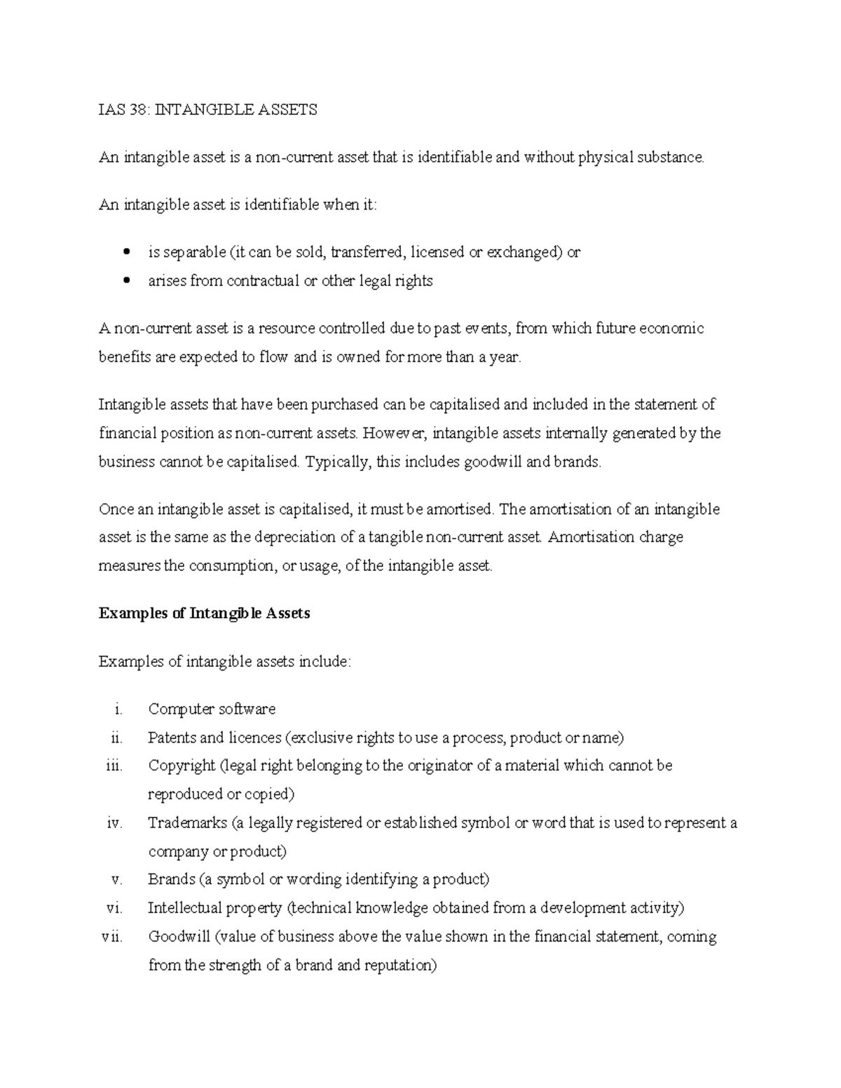 IAS 38 Intangible Assets - IAS 38: INTANGIBLE ASSETS An intangible ...