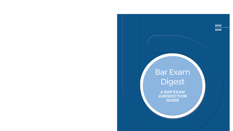 Bar Exam Digest 2024-2025: A Comprehensive UBE Guide - Studocu