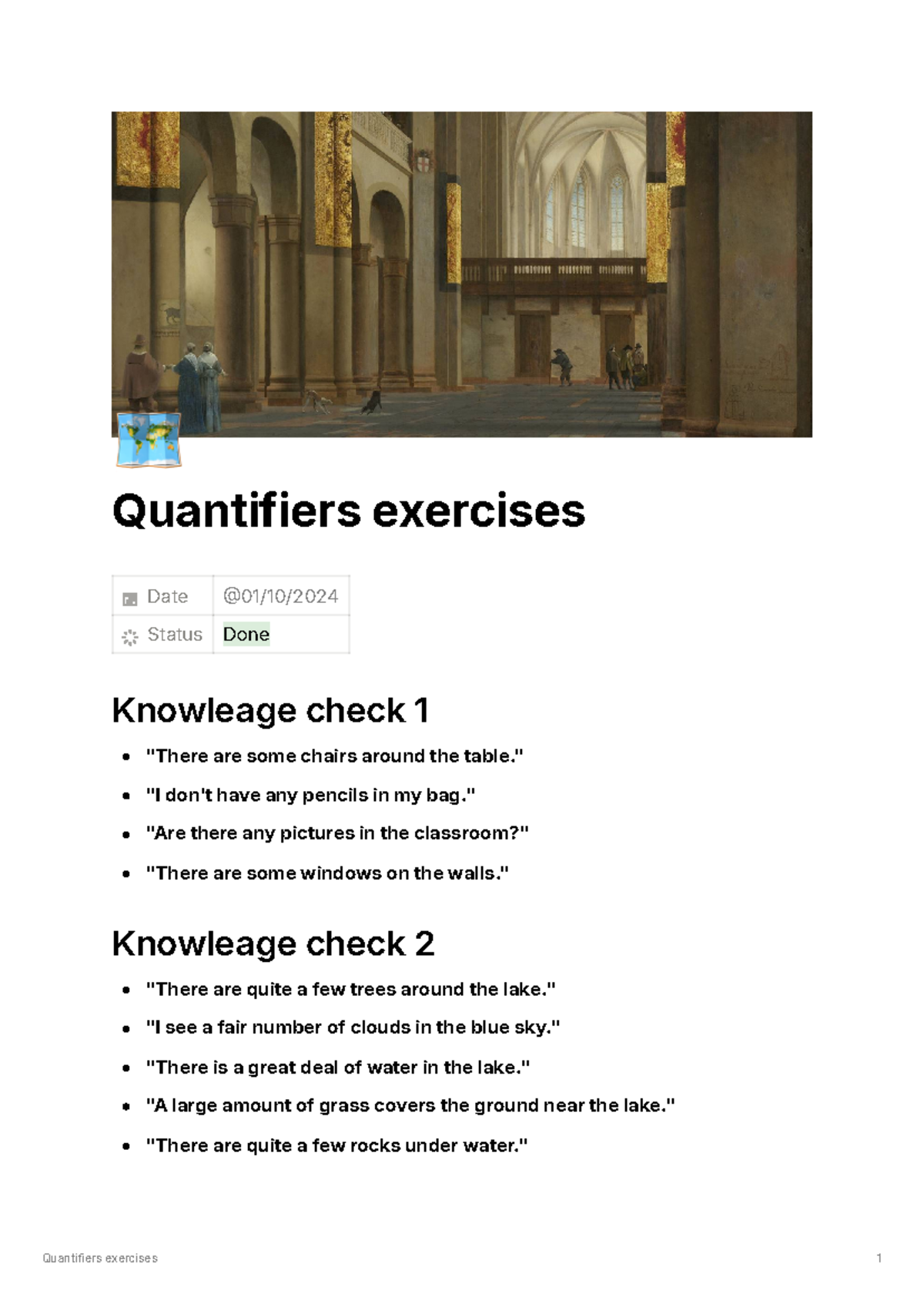 Quantifiers Exercise - Knowledge Checks and Examples - Studocu