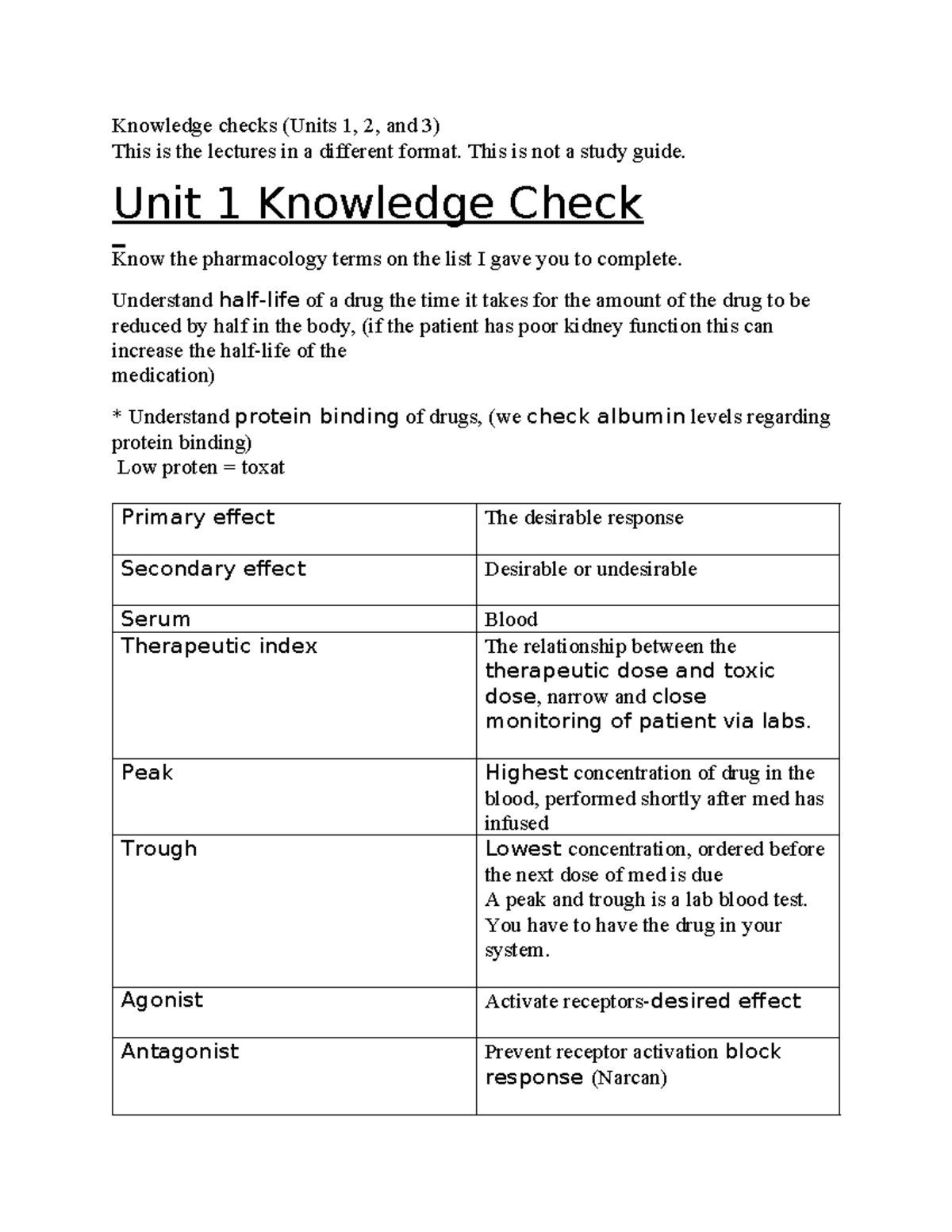 Exam 1 Enrihcment - Exam 1 - Knowledge checks (Units 1, 2, and 3) This ...
