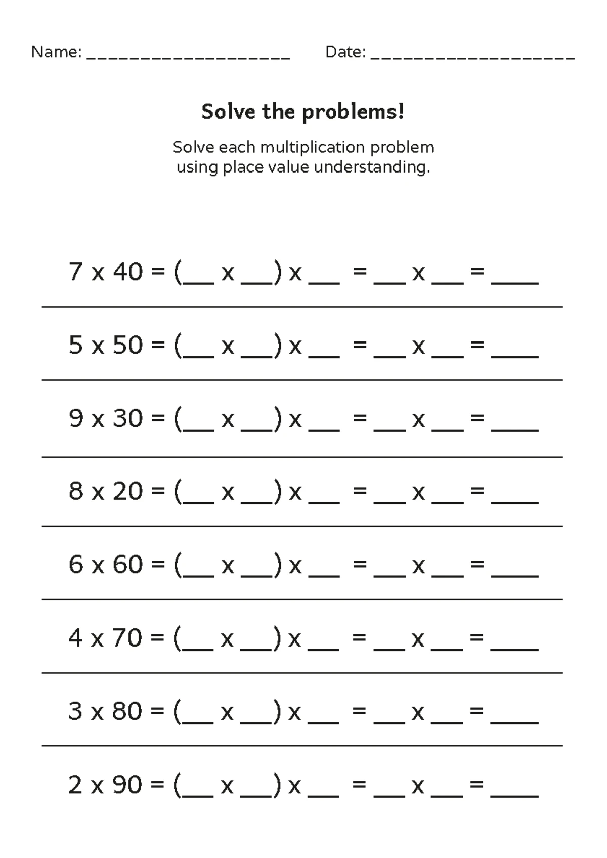 Multiplication Equation Verification - 3rd Grade Worksheet - Name ...