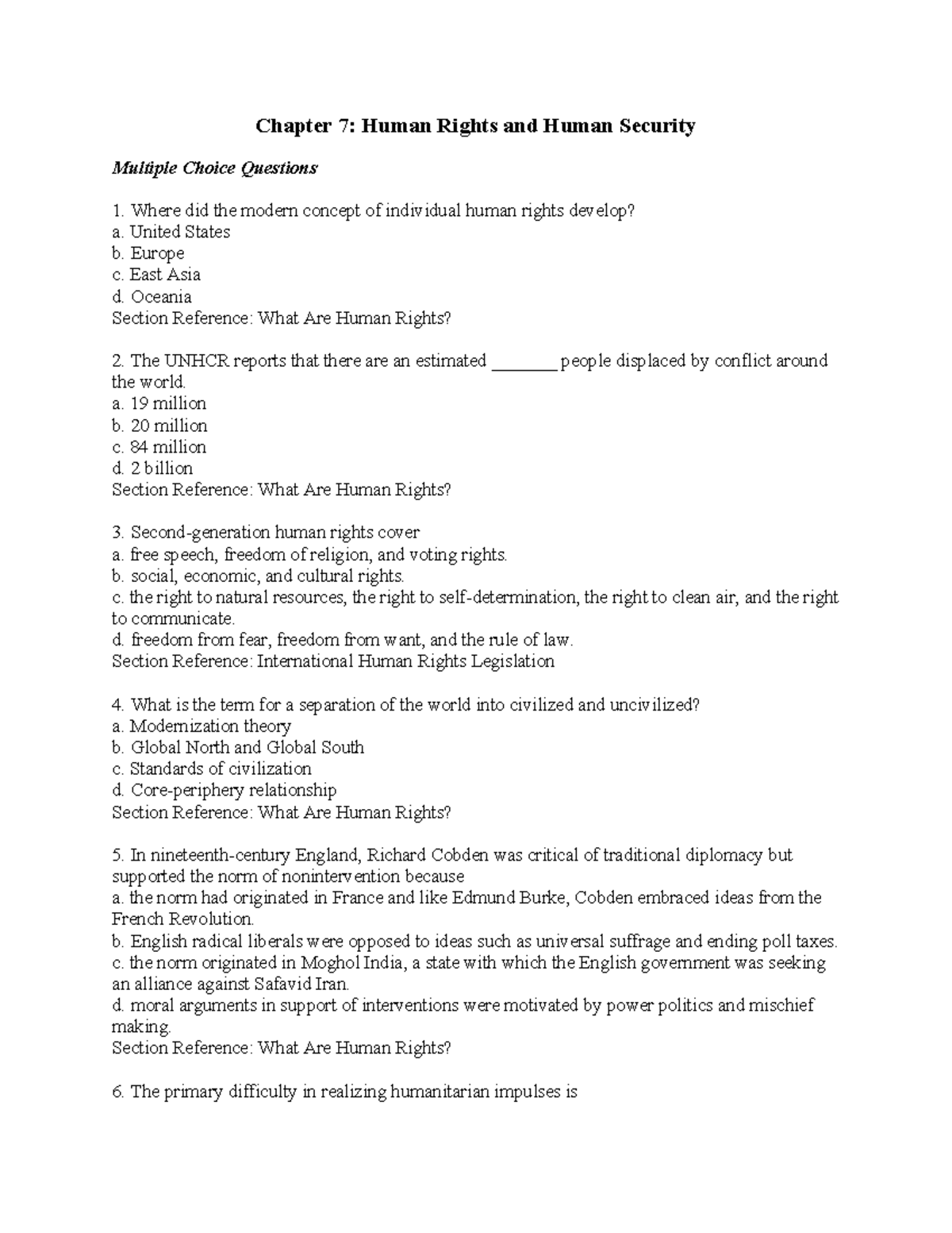 Chapter 7 Study Guide on Human Rights and Security Concepts - Studocu