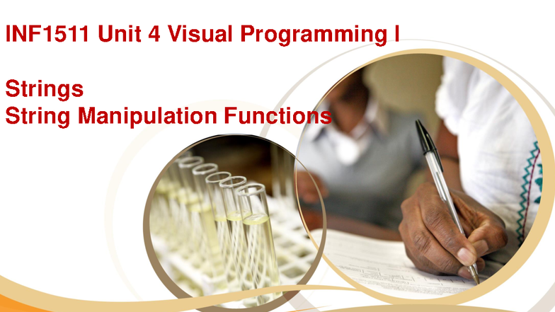 INF1511 Unit 4 Strings - Overview & Manipulation Functions - Studocu