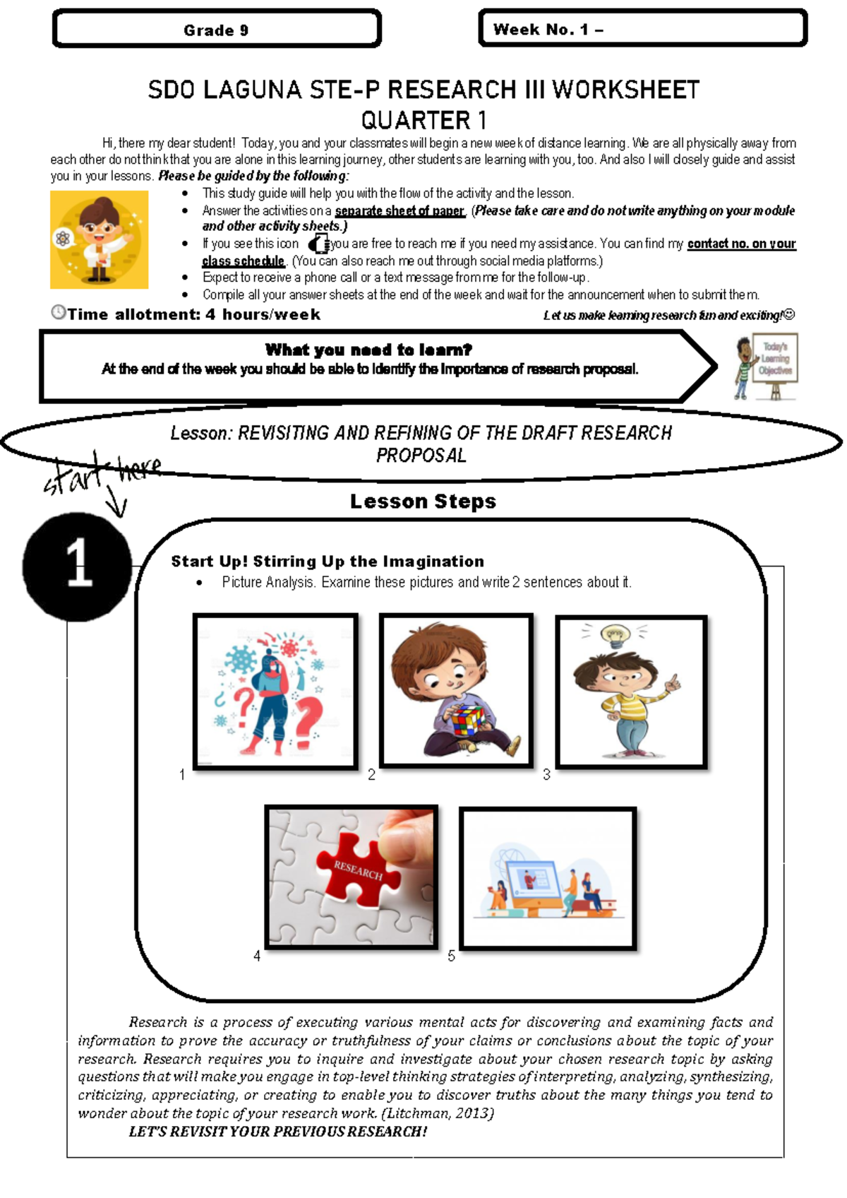 Research-III-W1 - Revisiting and Refining Research Proposals - Studocu