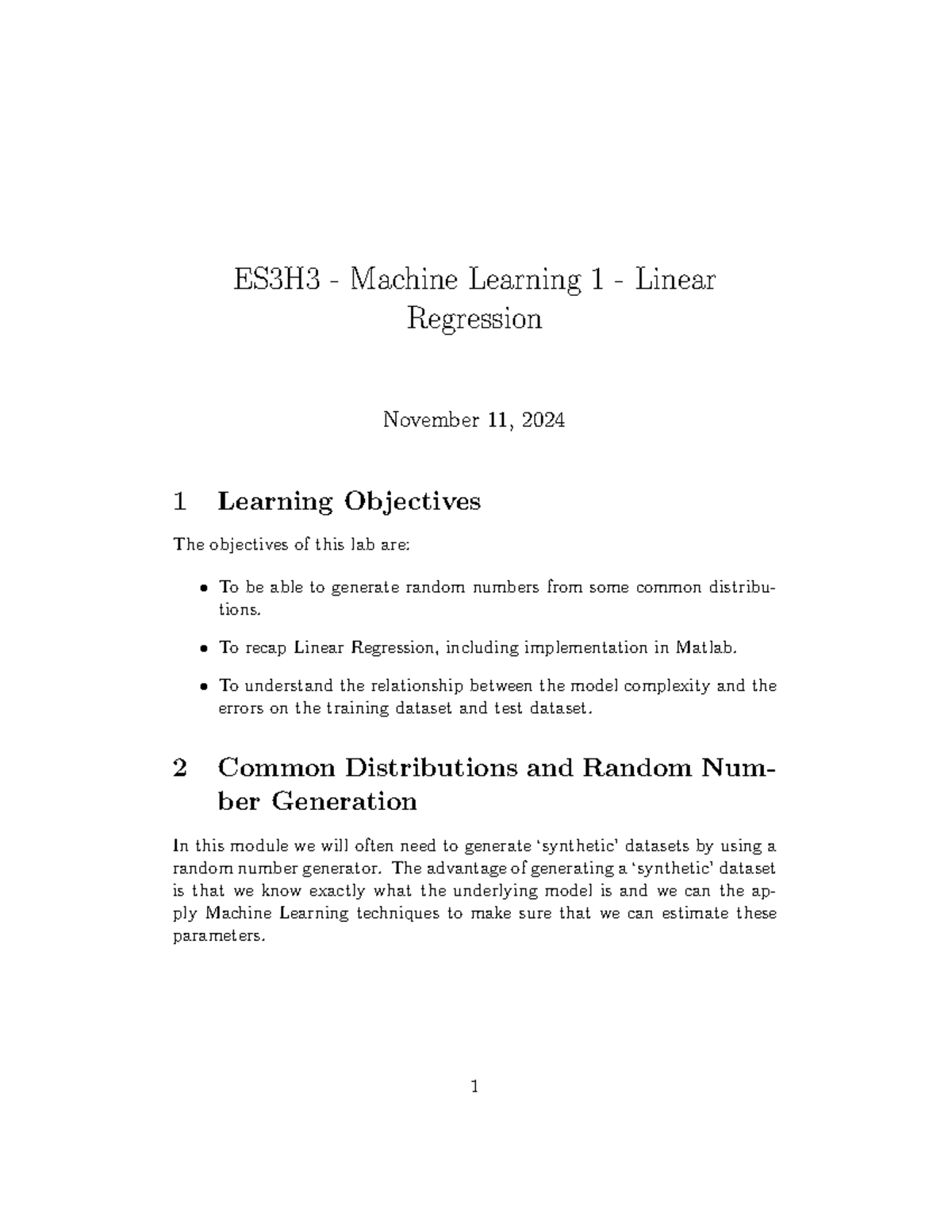 ES3H3 - Week 4 Machine Learning Lab - Linear Regression Overview - Studocu