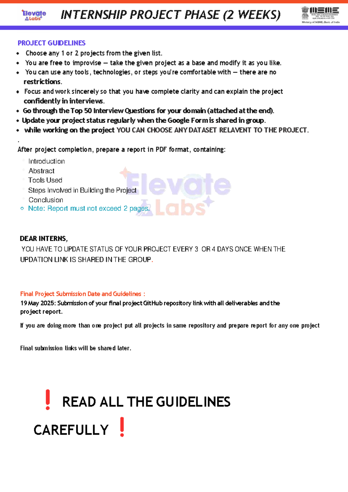 INTERNSHIP PROJECT PHASE: DATA ANALYST GUIDELINES (2 WEEKS) - Studocu
