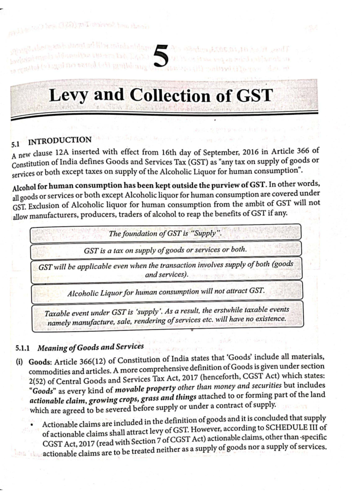 GST Chapter 5 & 6: Levy, Collection, and Definitions of Goods ...