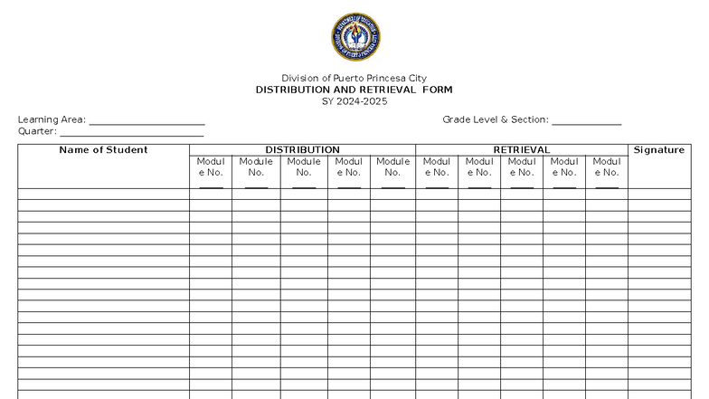 Distribution AND Retrieval FORM - Information Technology - Division of ...