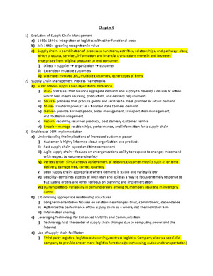 Midterm Review: Logistics & Supply Chain Management (Ch. 1-6, 812 ...