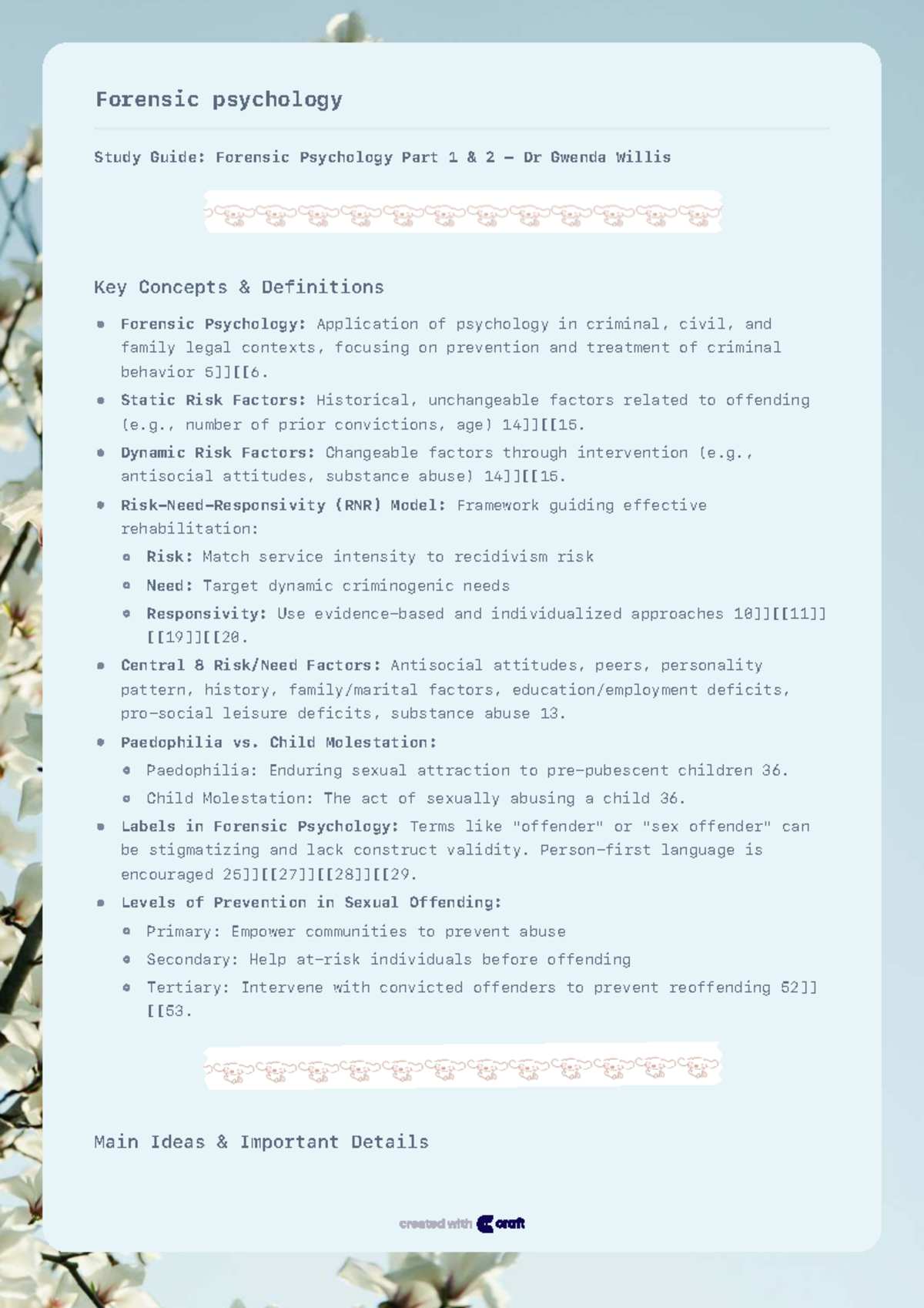 Forensic Psychology Study Guide: Key Concepts & Definitions (Part 1 ...