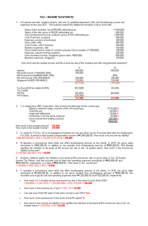 TAX Reviewer Comprehensive - Crafting a Comprehensive Tax Review Here’s ...