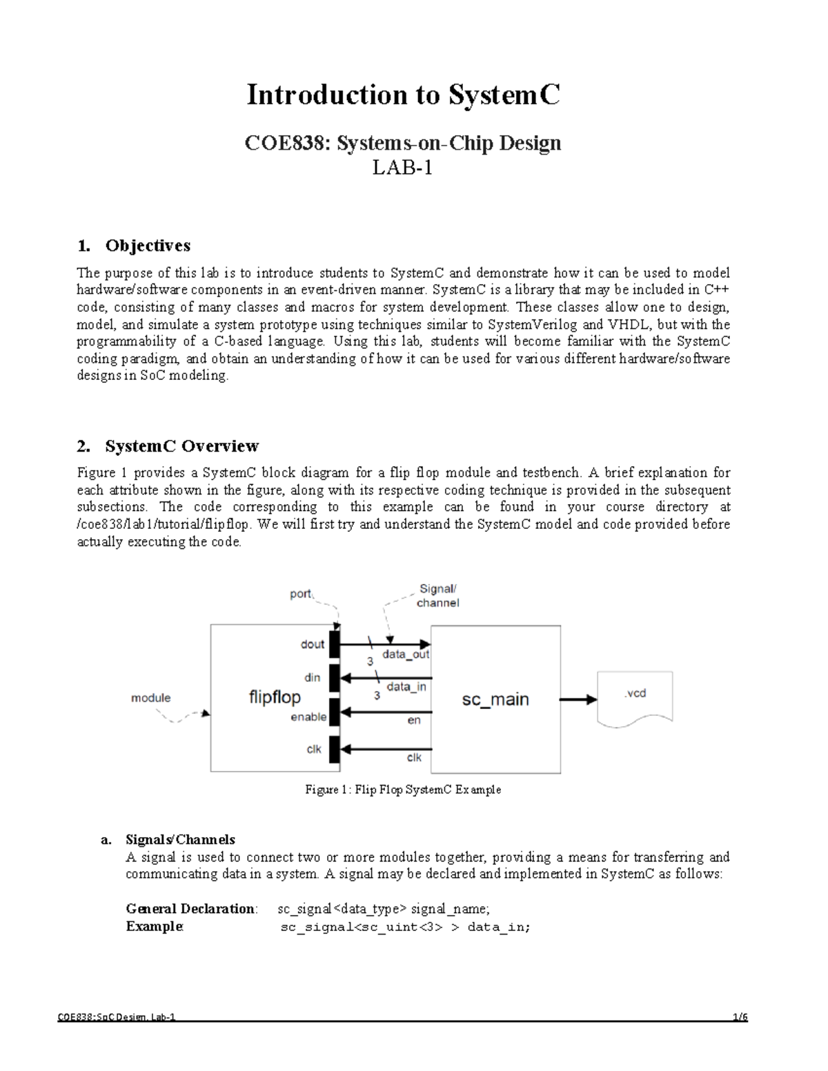 Lab 1 Guide: Introduction to SystemC in COE838 SoC Design - Studocu