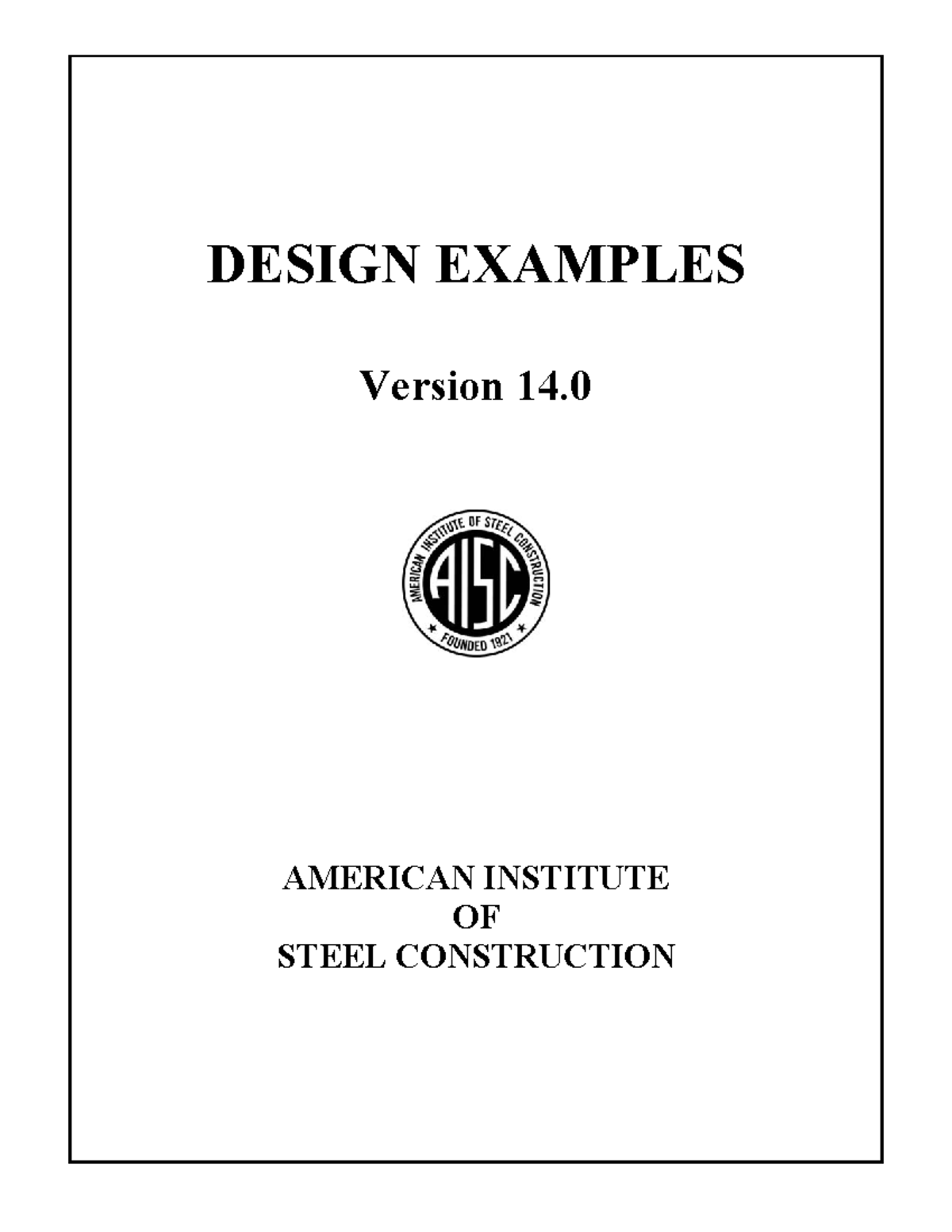 AICS STEEL DESIGN Examples: Design Examples V14 - Studocu