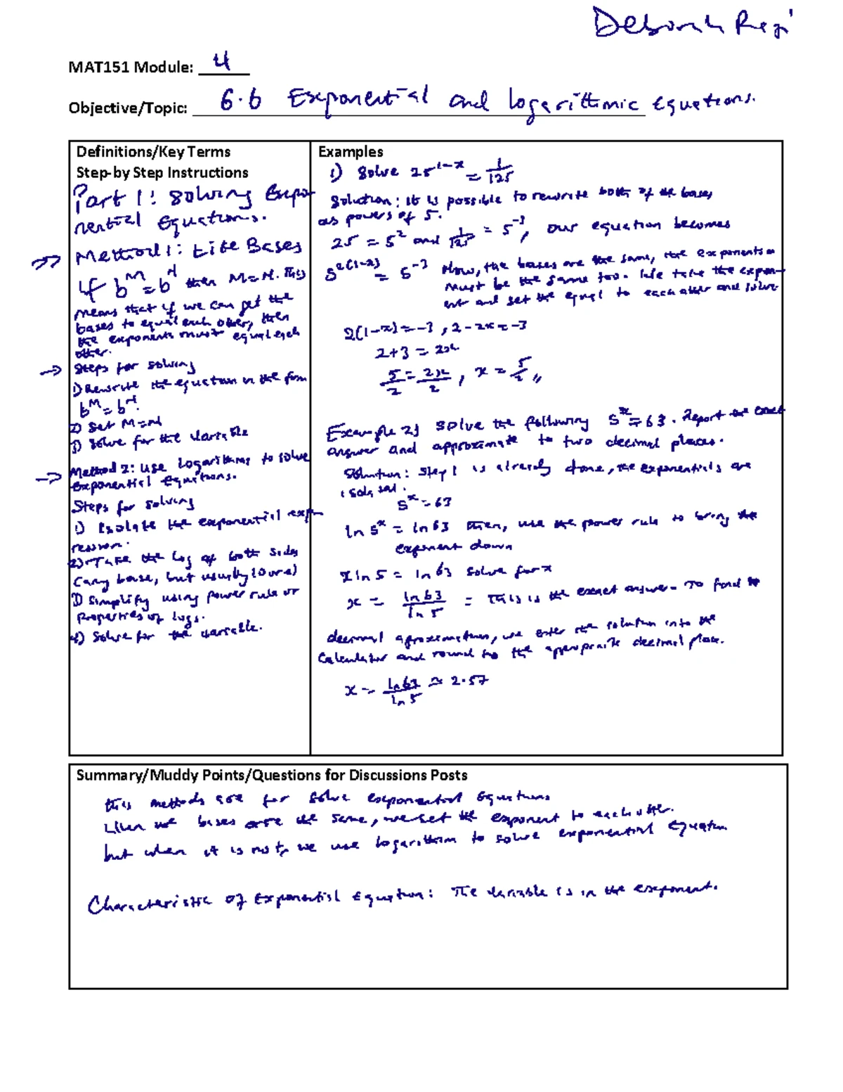 PC Notes 1 - Precalculus Notes 1 A Library of Parent Functions Linear ...