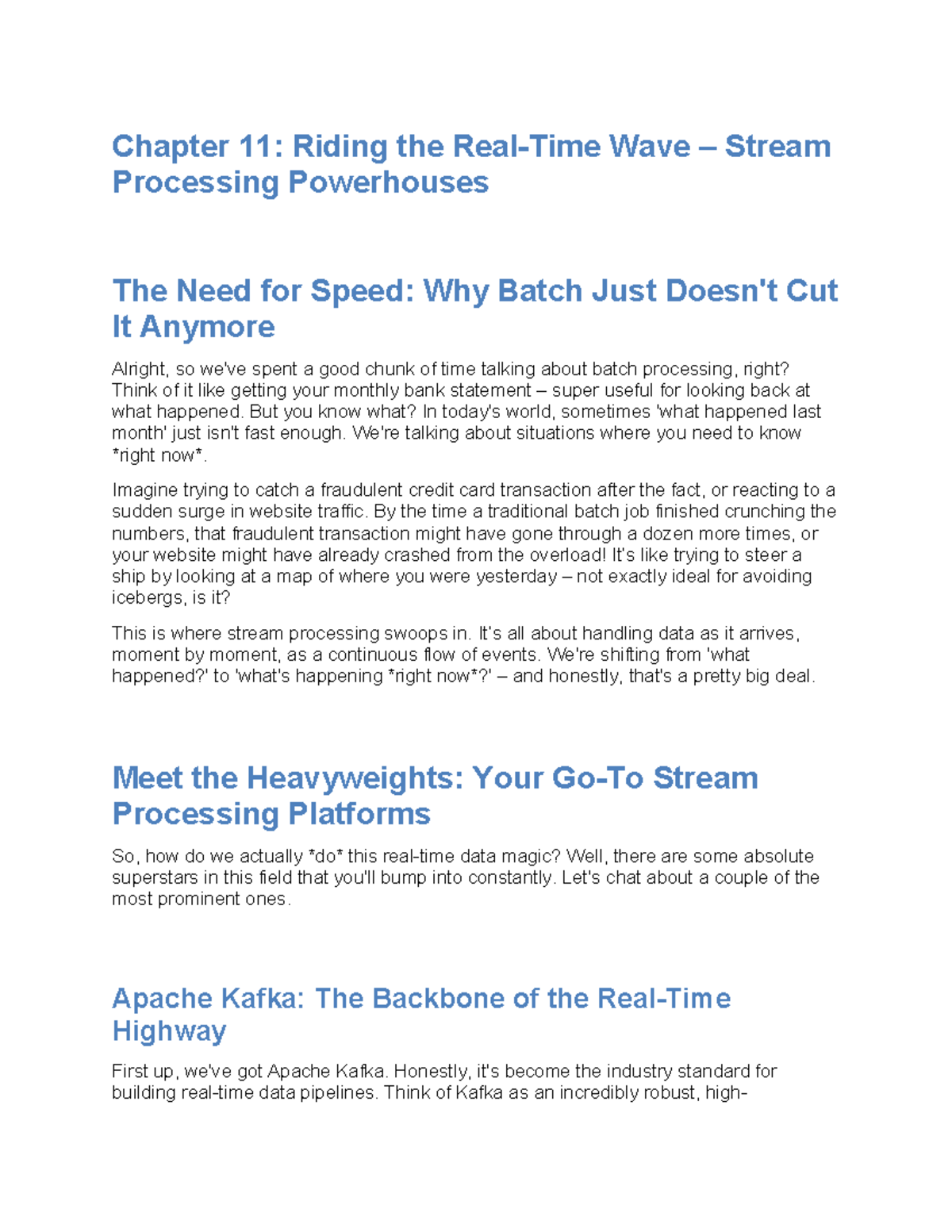 Big Data Analytics: Chapter 11 Review on Stream Processing Powerhouses ...