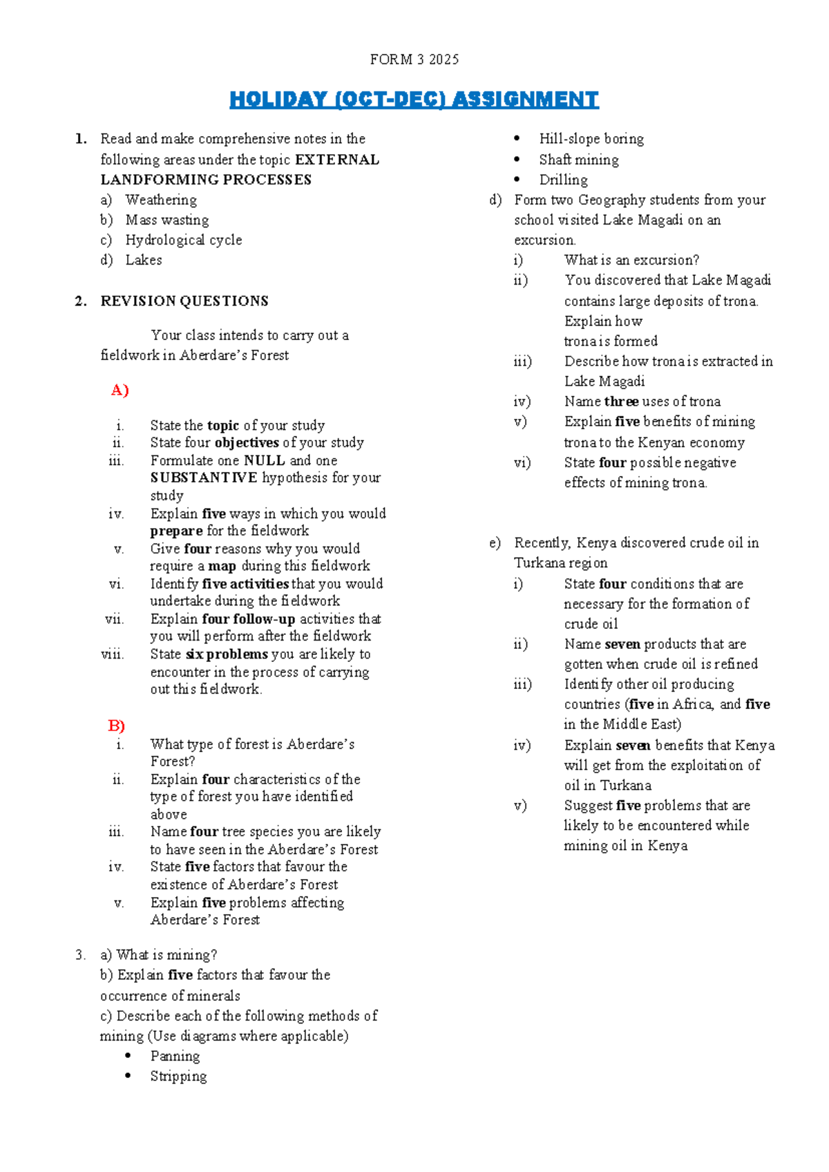FORM 3 2025 Dec Holiday Assignment - FORM 3 2025 HOLIDAY (OCT-DEC ...