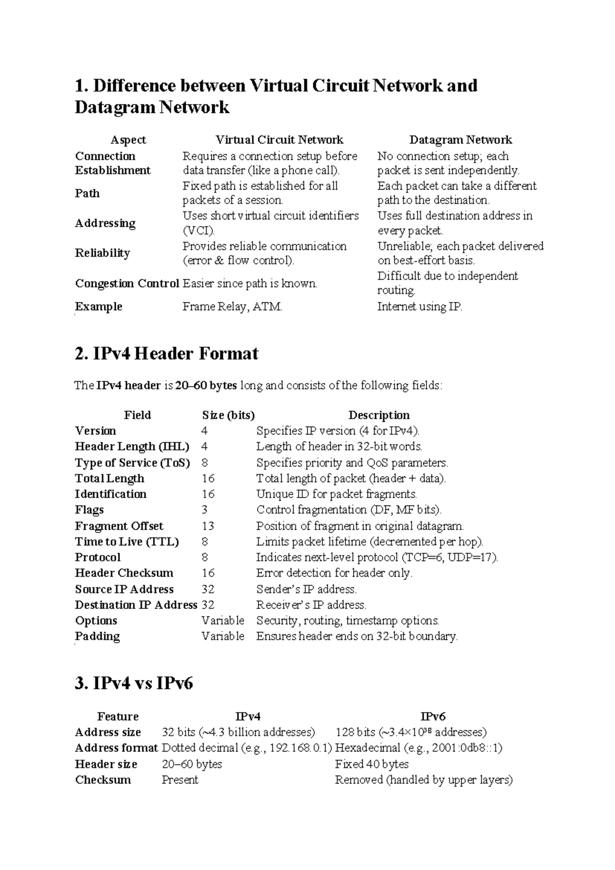 TCP 3rd Assignment: Virtual Circuits, IPv4, and Routing Protocols - Studocu