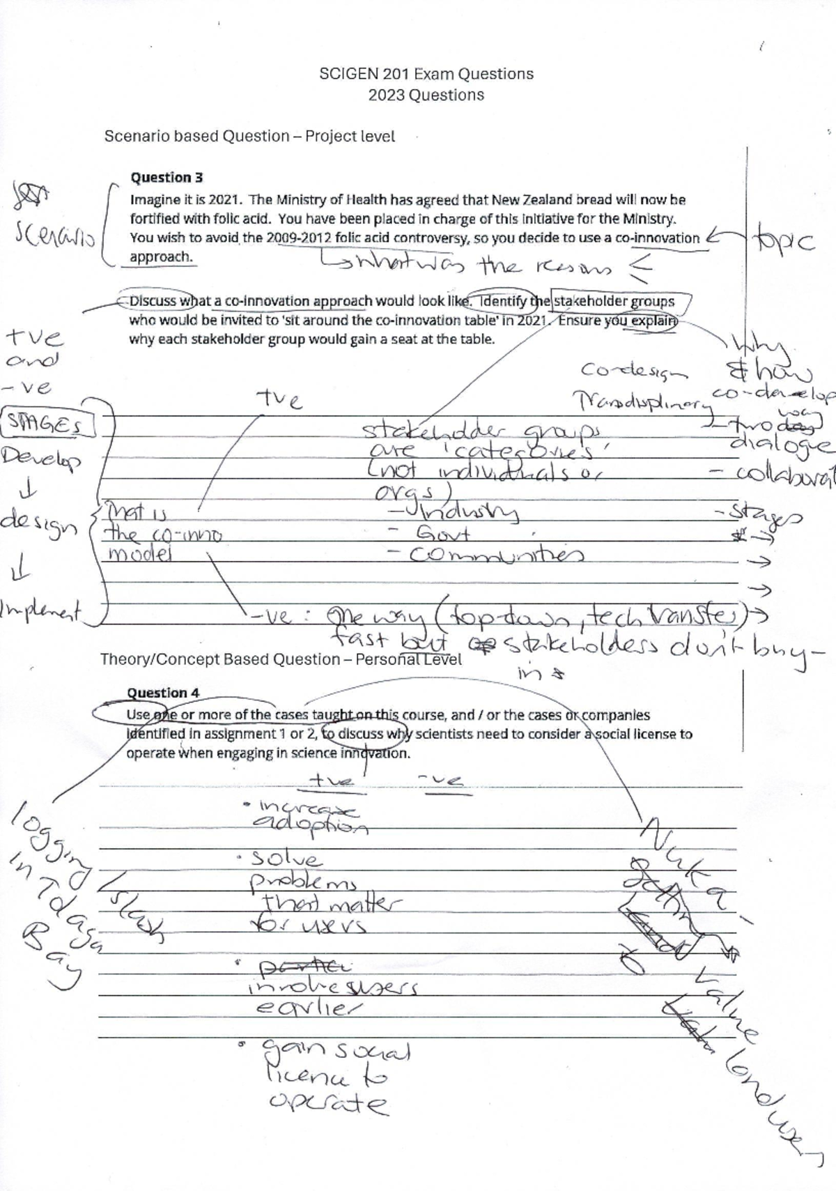SCIGEN 201 Exam Question Practice Notes for 2023 - Studocu