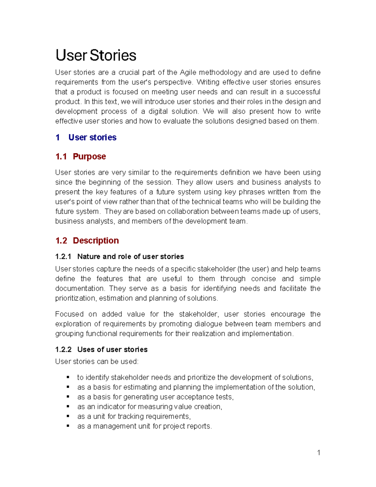 Chapter TECH 10701: User Stories in Agile Methodology - Studocu
