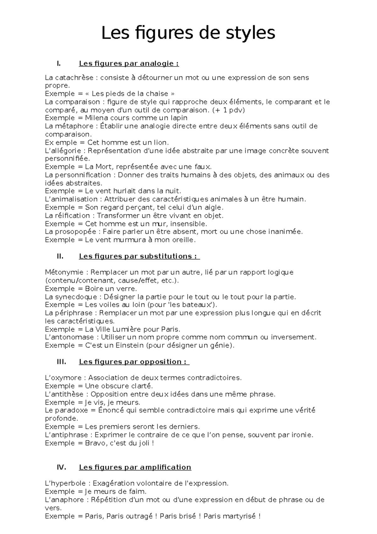 Les figures de styles I : Analyse des figures par analogie et ...