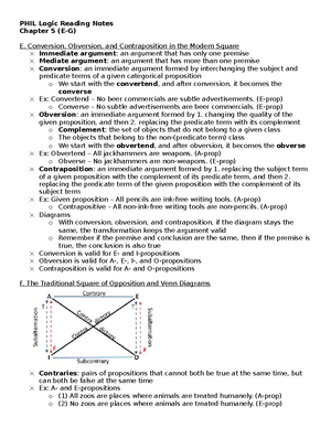 Logic (R) Chapter 5 (E-G) - The Traditional Square of Opposition 