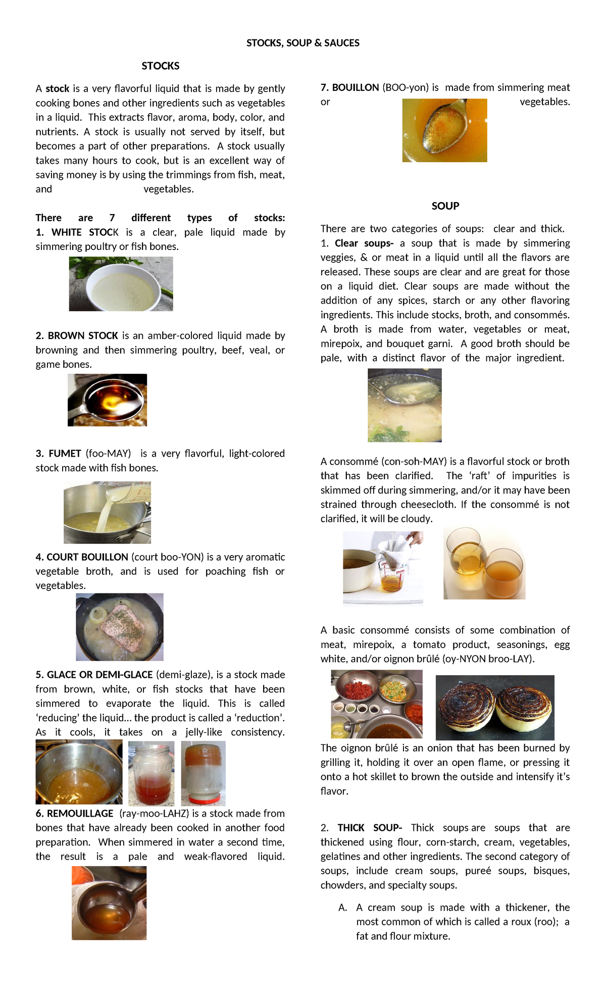 Stocks, Soups & Sauces: Culinary Foundations & Techniques - Studocu