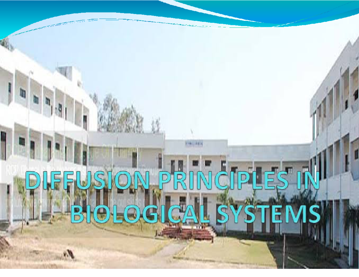 BIOL 101: Diffusion Principles and Types in Biological Systems - Studocu