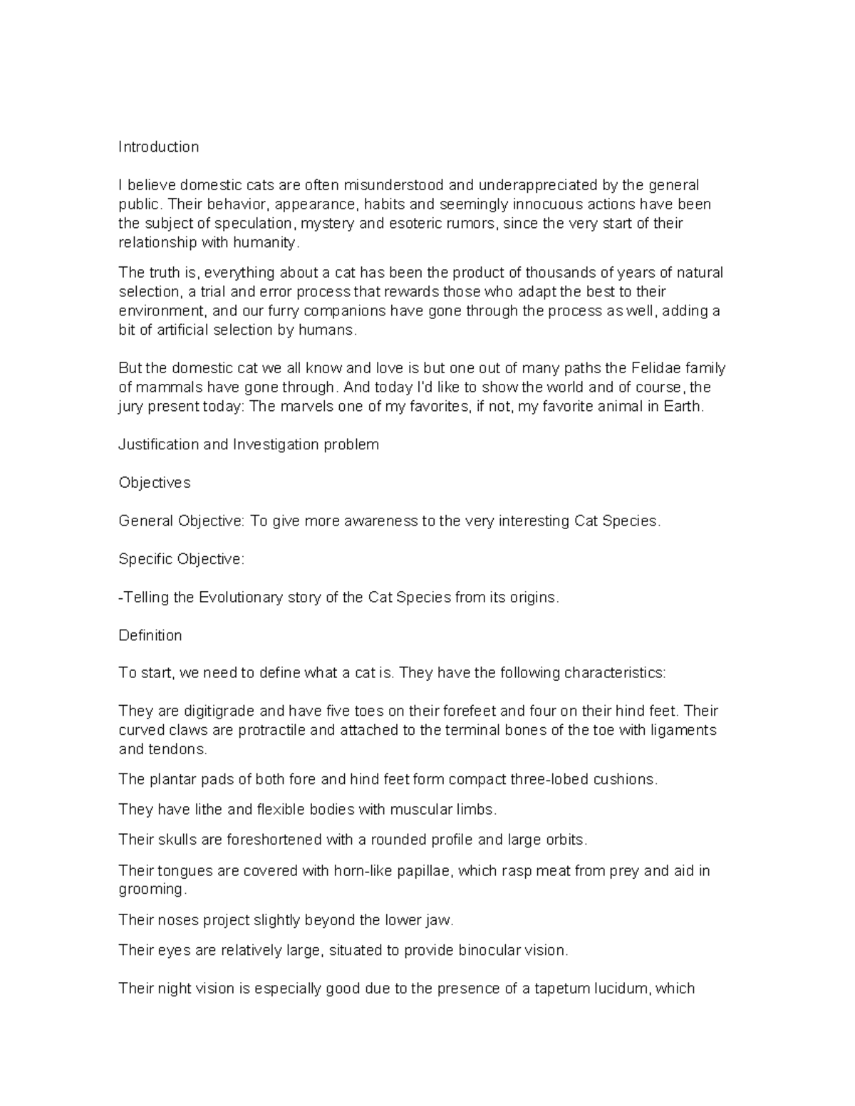 Cat Essay: Understanding the Marvels of Domestic Cats - ENG 101 Final ...
