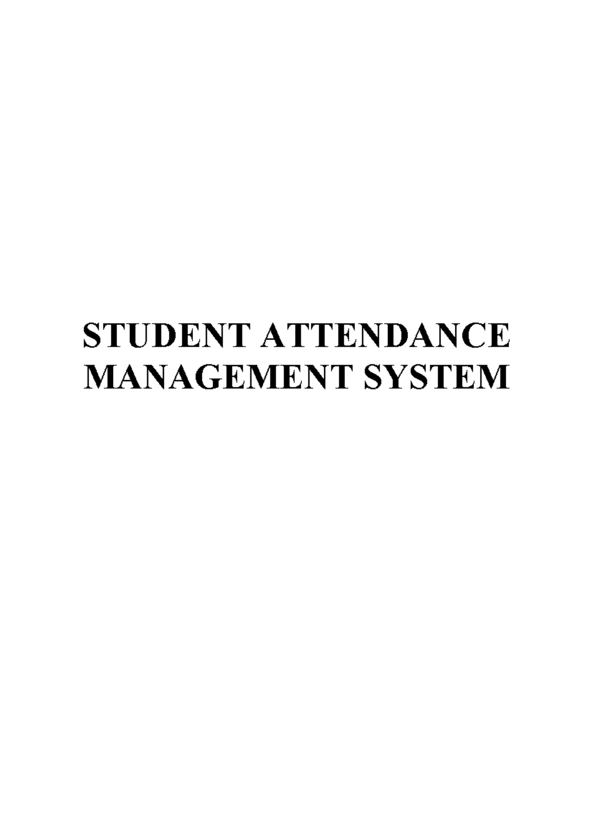 B.Tech Student Attendance Management System: SRS Document - Studocu